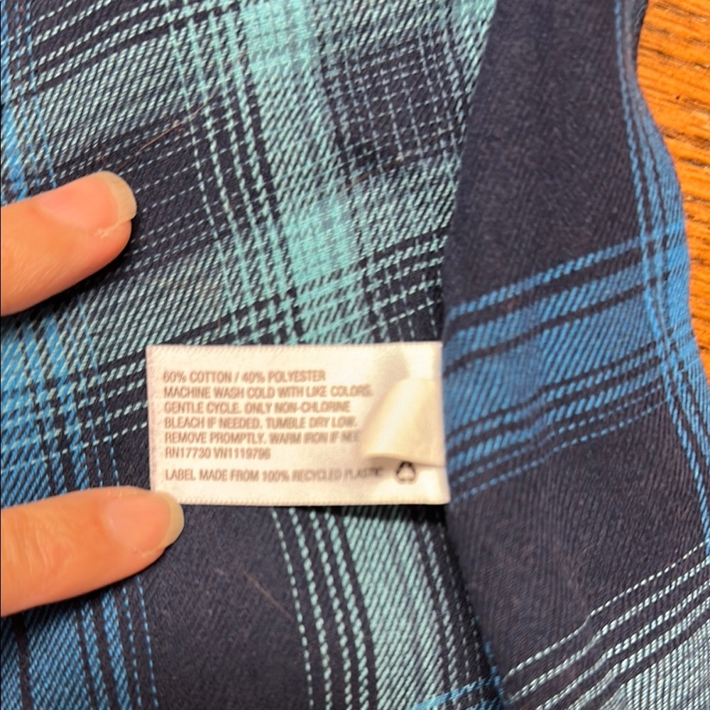 Blue Button Down Shirt with Relaxed Fit - Picture 4 of 4